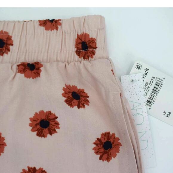 Abound Womens Pink Floral Print Elastic Waist Shorts Plus Size 1X - Picture 4 of 6